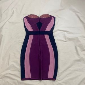 House of CB Purple Jeweled Dress